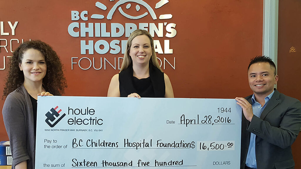 Houle donates $16,700 to BC Children's Hospital Foundation on Jeans Day.