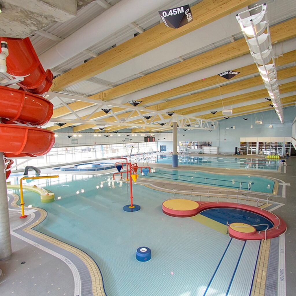Swimming pool at the Northern Rockies Regional Recreation Centre.