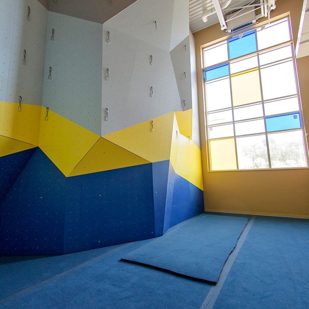 Climbing wall at the Northern Rockies Regional Recreation Centre.