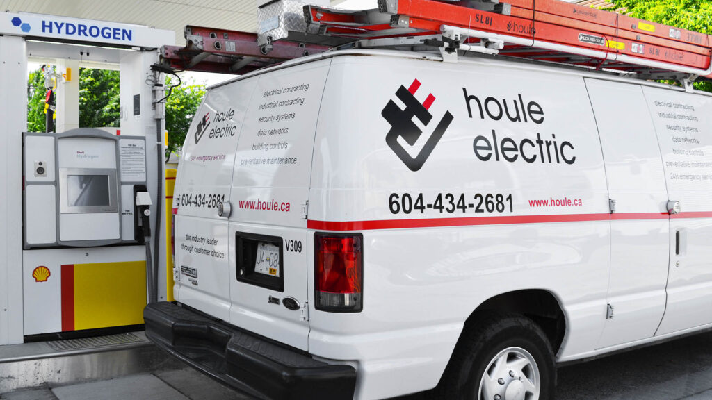 Houle van at the First Retail Hydrogen Fueling Station in Canada.