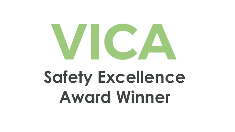 Vancouver Island Construction Association (VICA) 2021 Safety Award of Excellence for a subcontractor with 200,000 or more person-hours.