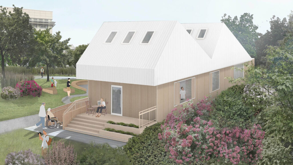 Third Space Commons Rendering Net-Zero Carbon Sustainable Building