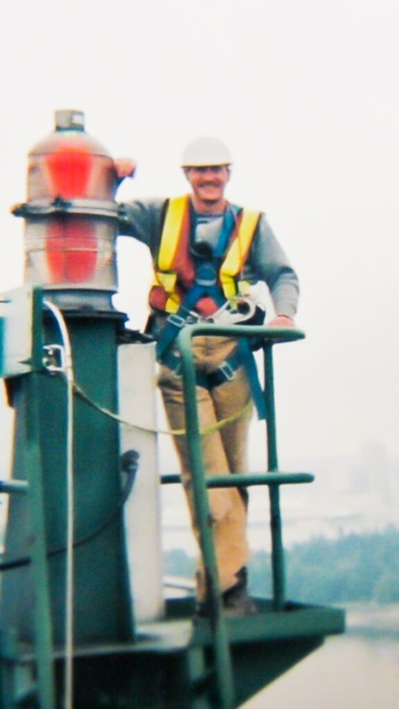 Robert R. Lashin in 1997 stood at the Lions Gate Bridge