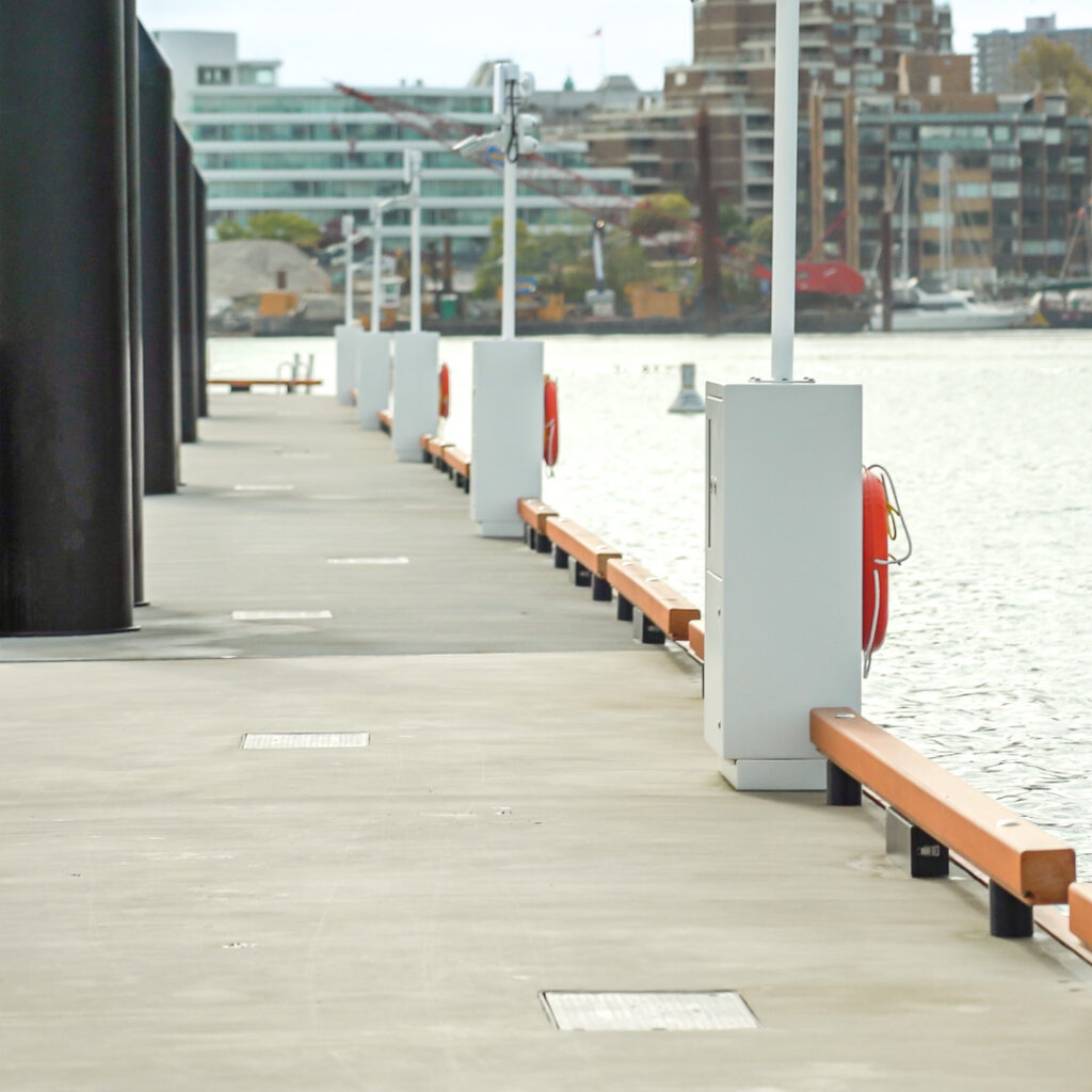 Victoria International Marina Security Boxes on Dock