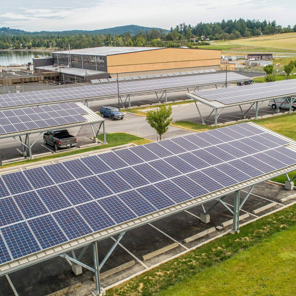 Public Works and Government Services Canada Photovoltaic Solar Panel Systems Parking Lot