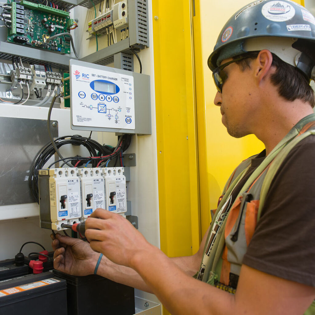 GCT Deltaport Terminal Road and Rail Improvement Project Electrician Working on E-House Controls