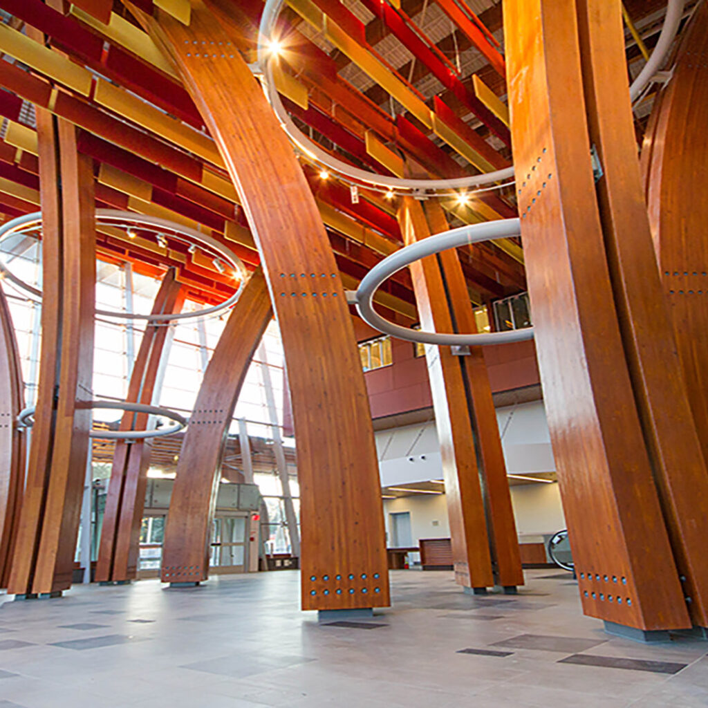 Surrey Memorial Hospital Critical Care Tower Modern Lobby Lighting