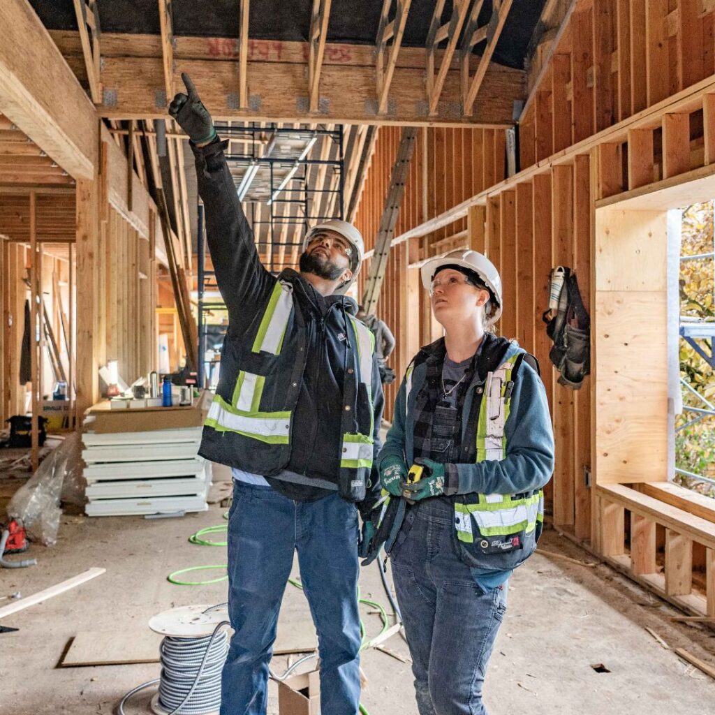 Third Space Commons Field Staff Installing Electrical Net-Zero Carbon Sustainable Building