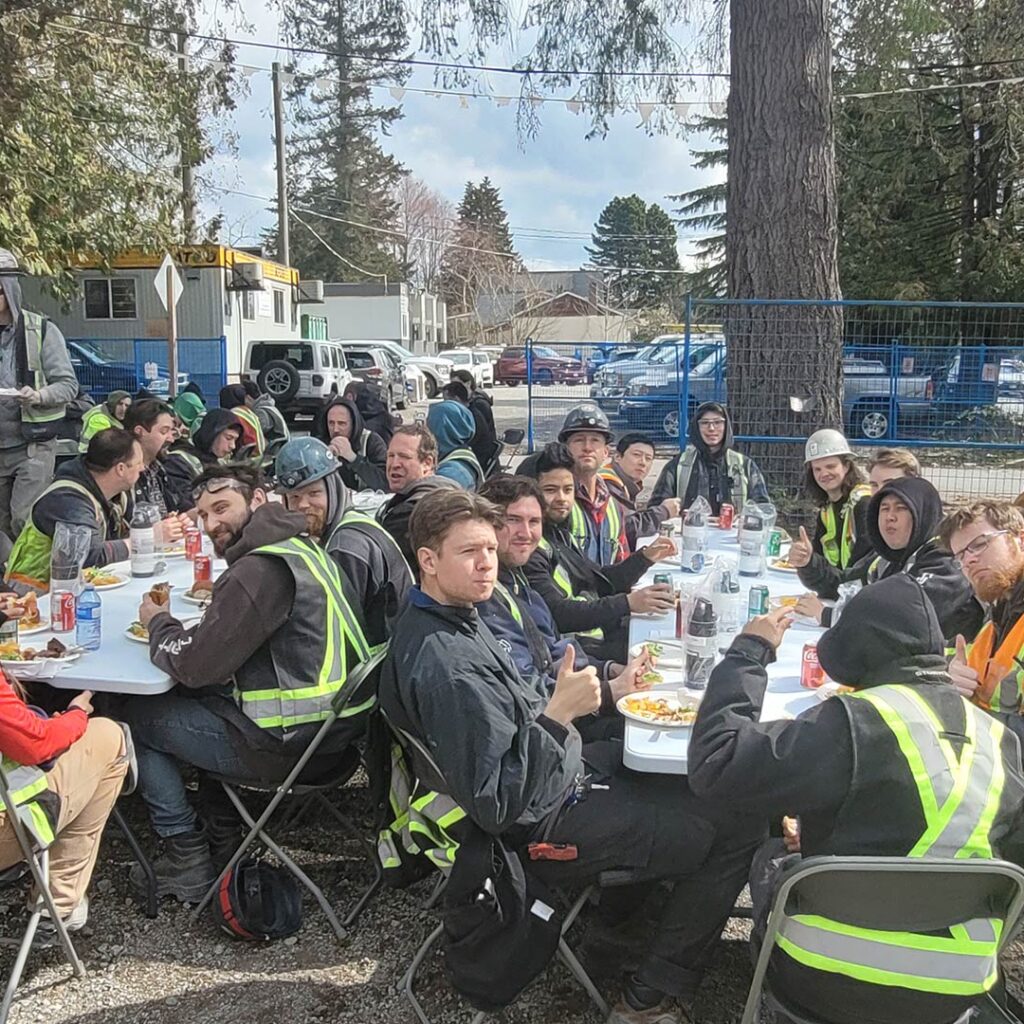 Lions Gate Hospital field team having lunch on site