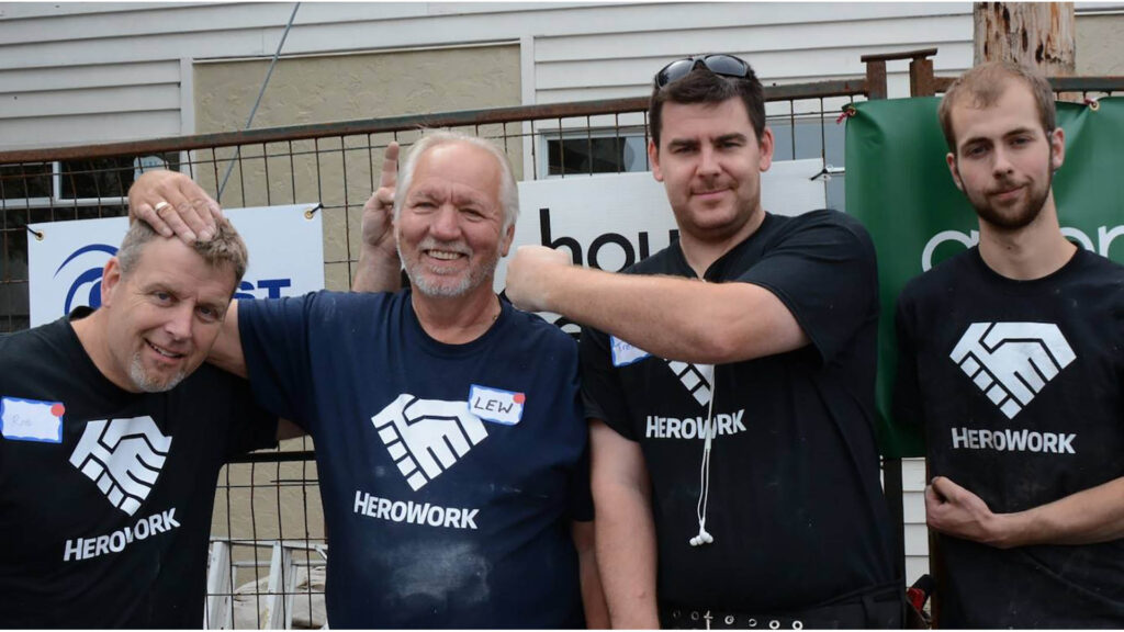 Houle Victoria team in HeroWork T-shirts.