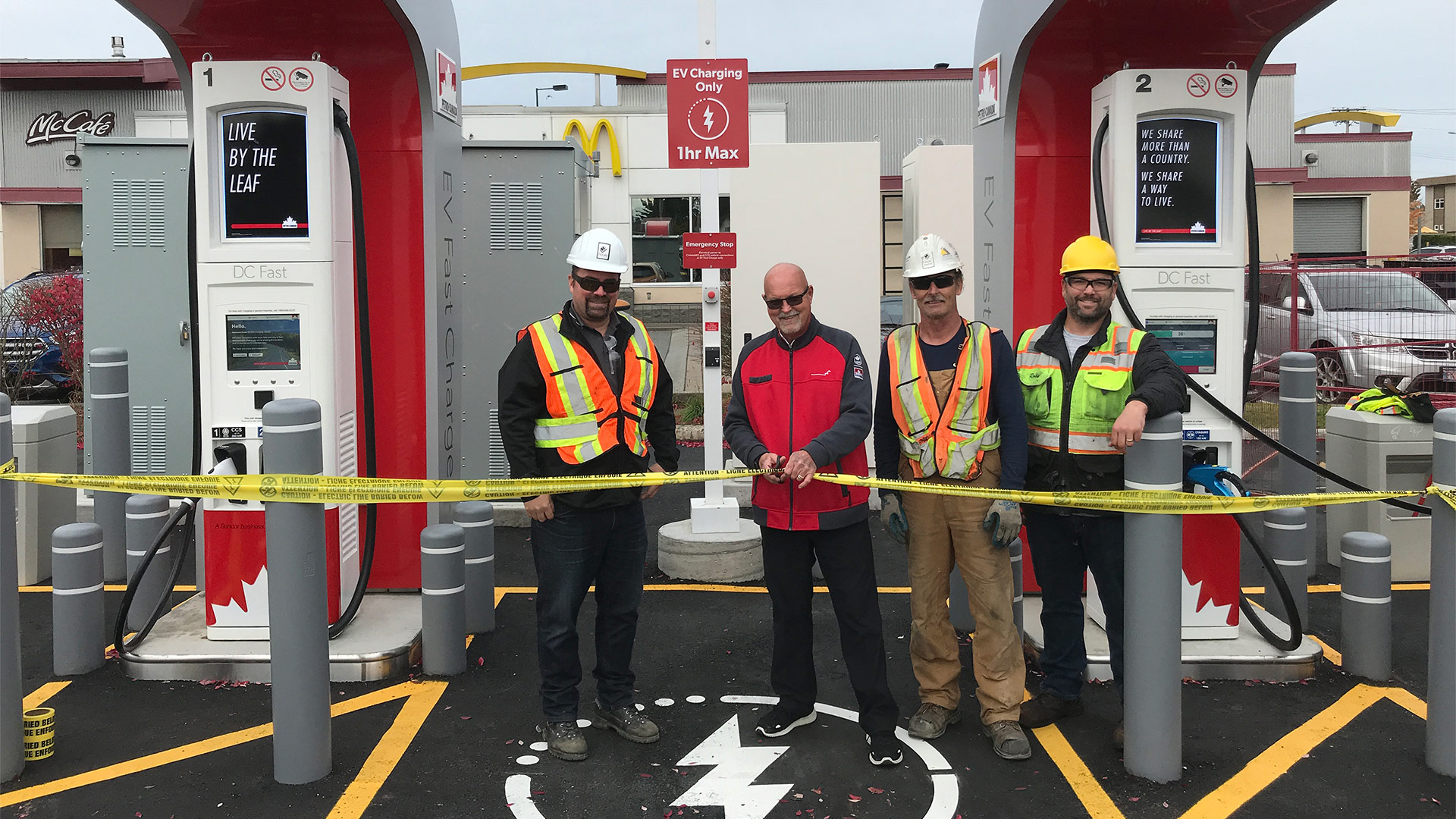 Electric Vehicle Charging Station installed in Nanaimo for Petro Canada's Electric Highway.