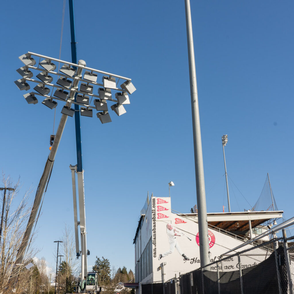 LED Light Fixtures Installation in Nat Bailey Stadium