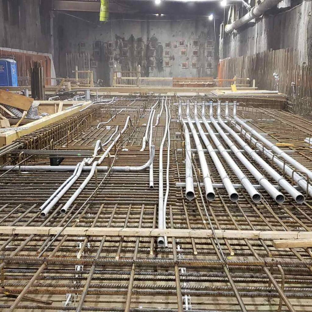 Electrical conduit in Broadway Subway Project