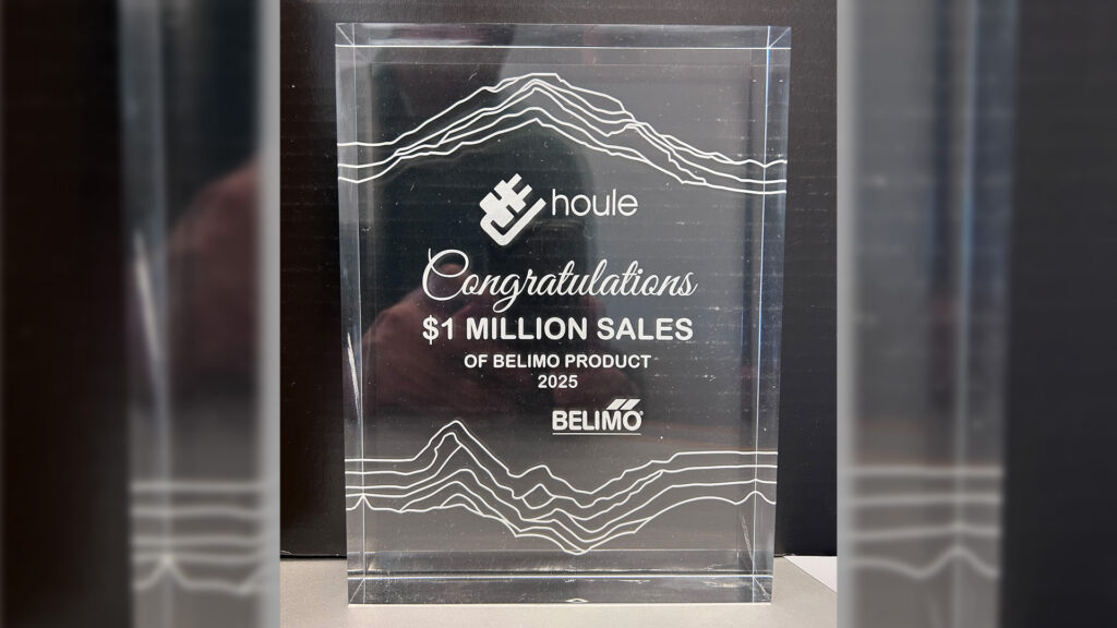 Houle Electric's Building Controls Team was awarded a Product Sales Award in 2026 for surpassing $1 Million in product sales.
