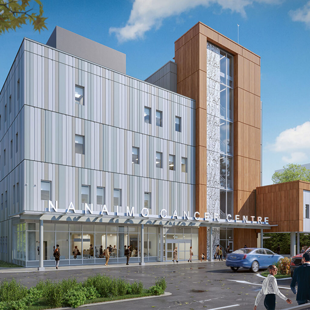 Rendering of the new BC Cancer centre in Nanaimo BC